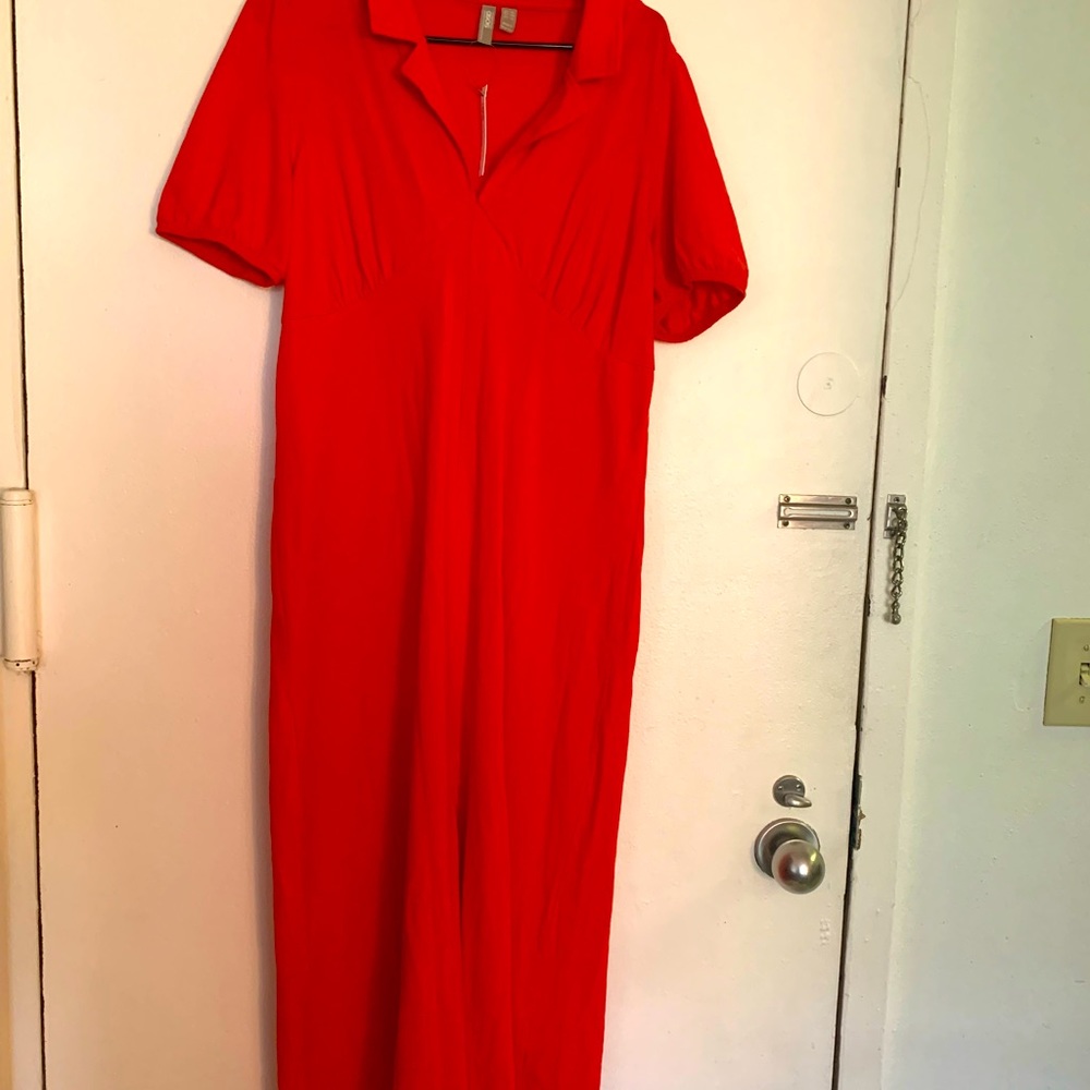 Bright red dress